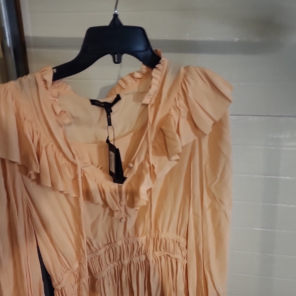 Maje Elegant Peach Long Sleeve Dress - Picture 5 of 6